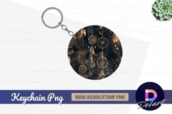 Dreamcatchers feathers on a dark Round Keychain PNG Product Image 1