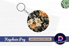 Floral pattern round keychain png design Product Image 1