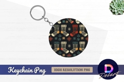 Christmas socks and snowflakes round keychain png Product Image 1