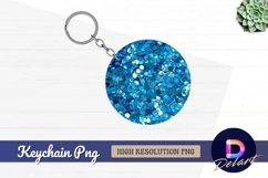 Teal round keychain png digital abstract Product Image 1