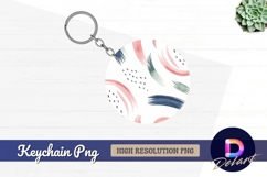 Watercolor abstract circle design Round keychain png Product Image 1