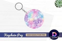 Pastel watercolor circle round keychain png Product Image 1