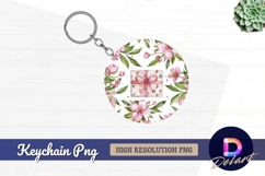 Pink blossom Round Keychain PNG Product Image 1
