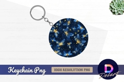 Blue butterflies glow Round Keychain PNG Product Image 1