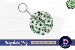Floral pattern Round Keychain PNG Product Image 1