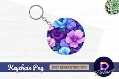 Round floral Round Keychain PNG Product Image 1