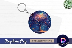 Butterfly tree Round Keychain PNG Product Image 1