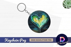 Abstract heart painting Round Keychain PNG Product Image 1
