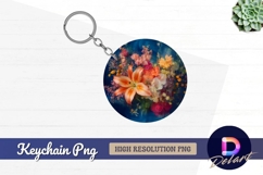 Floral arrangement Round Keychain PNG Product Image 1