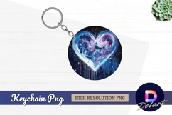 Abstract heart with swirls for Round Keychain PNG Product Image 1