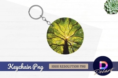 Sunlight through tree canopy Round Keychain PNG Product Image 1