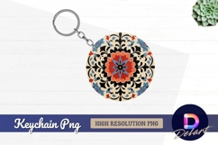 Floral ornament circular pattern for Round Keychain PNG Product Image 1