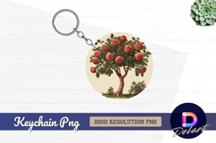 Vintage rose tree illustration Round Keychain PNG Product Image 1