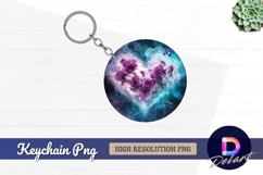Roses heart with butterfly Round Keychain PNG Product Image 1