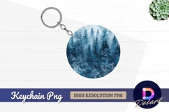 Winter forest Round Keychain PNG Product Image 1