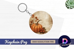 Autumn pumpkin harvest Round Keychain PNG Product Image 1
