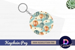 Hot air balloon Round Keychain PNG Product Image 1