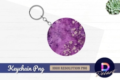Purple floral Round Keychain PNG Product Image 1