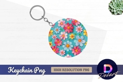 Colorful floral pattern for round keychain png Product Image 1