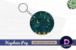 Islamic golden mosque stars Round Keychain PNG Product Image 1