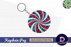 Patriotic swirl Round keychain png template Product Image 1