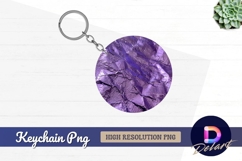 Purple metallic texture abstract round keychain png Product Image 1