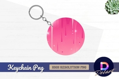 Pink gradient with water droplets Round keychain PNG Product Image 1