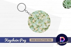 Floral watercolor background Round Keychain PNG Product Image 1