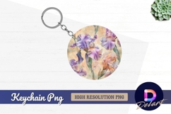 Painted irises Round Keychain PNG Product Image 1