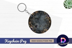 Moody floral circle with birds Round Keychain PNG Product Image 1