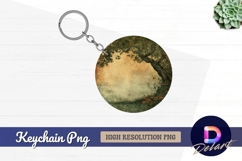 Enchanted tree garden Round Keychain PNG Product Image 1