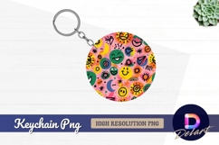 Playful abstract Round Keychain PNG Product Image 1