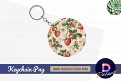 Floral pattern Round Keychain PNG Product Image 1