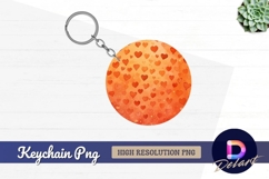 Watercolor hearts pattern Round Keychain PNG Product Image 1