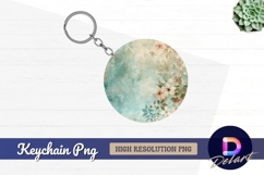 Floral design pastel colors background Round Keychain PNG Product Image 1