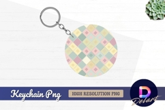 Pastel diamond pattern Round Keychain PNG Product Image 1