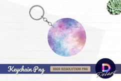 Watercolor circle backdrop Round Keychain PNG Product Image 1
