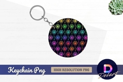 Rainbow dandelion seed heads Round Keychain PNG Product Image 1
