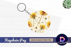Watercolor dandelions Round Keychain PNG Product Image 1