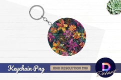 Floral pattern Round Keychain PNG Product Image 1