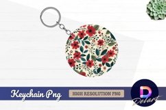 Floral pattern for Round Keychain PNG Product Image 1