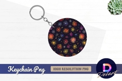 Colorful fireworks pattern Round Keychain PNG Product Image 1