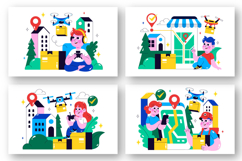 10 Drone Delivery Service Illustration Product Image 2