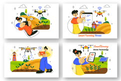10 Smart Drone Farming Technology Illustration Product Image 3