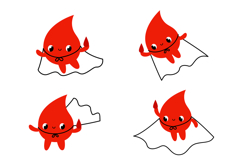 Blood Drop Superhero Clipart Medical Donor SET Product Image 2