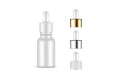 Dropper Bottle Mockup With Plastic, Metallic, Golden Caps Product Image 1