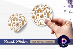 Christmas gingerbread cookies Round Sticker PNG Product Image 1