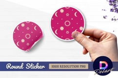 Celestial seamless pattern Round Sticker PNG Product Image 1