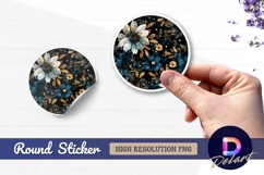 Elegant floral seamless pattern for Round Sticker PNG Product Image 1