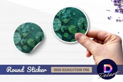 Green lily pads water surface Round Sticker PNG Product Image 1